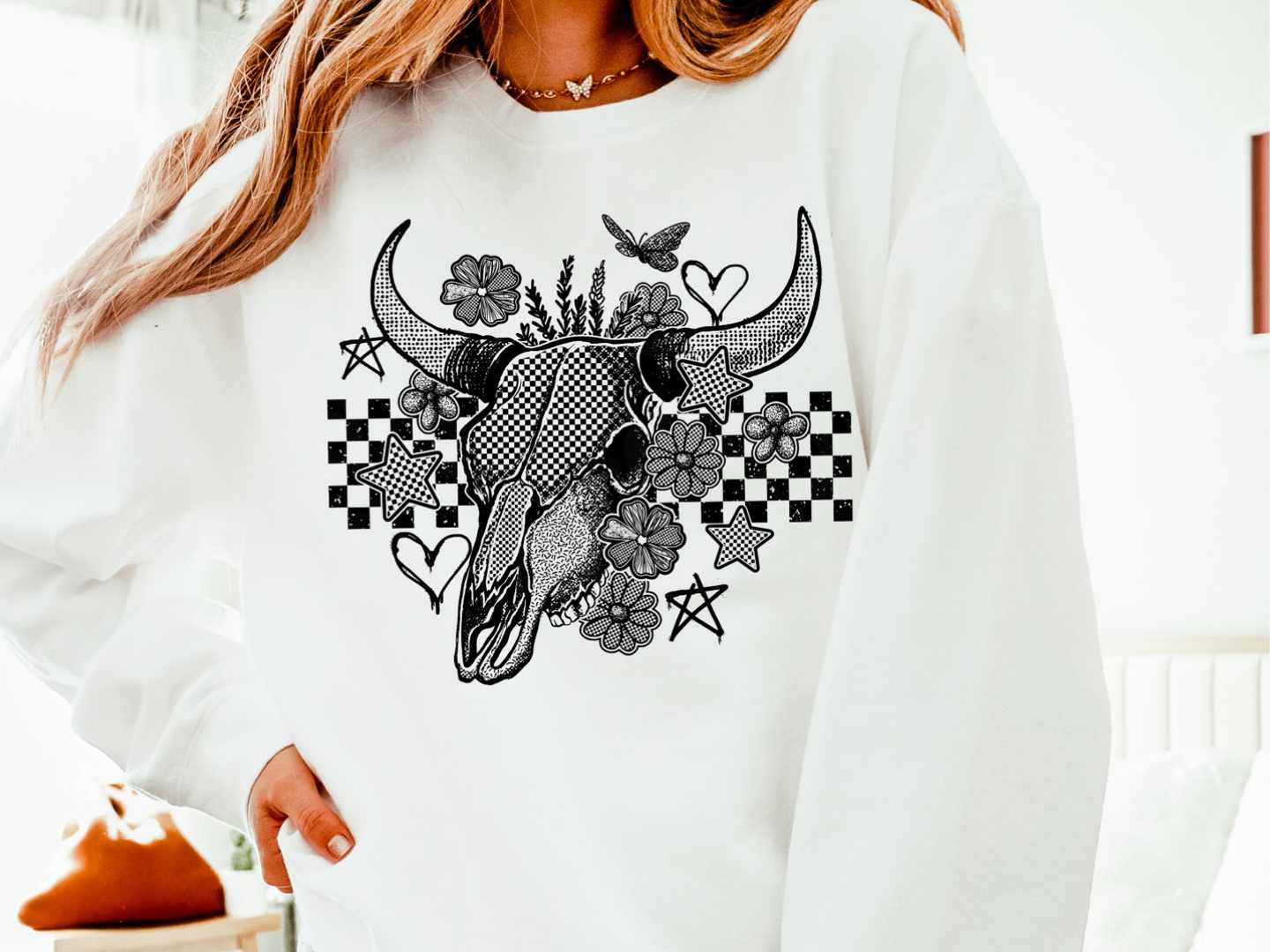 Western Skull (Black & White)